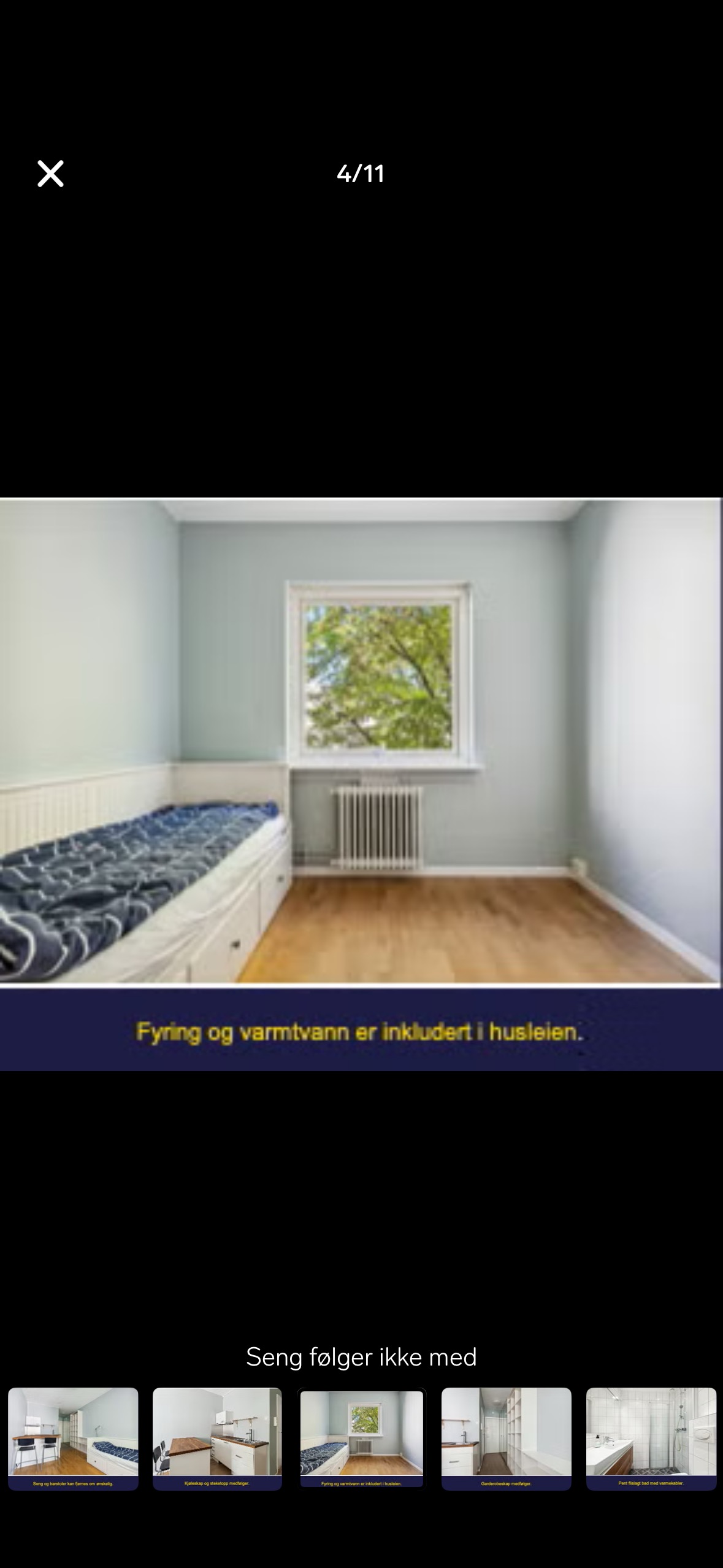 Seng følger ikke med