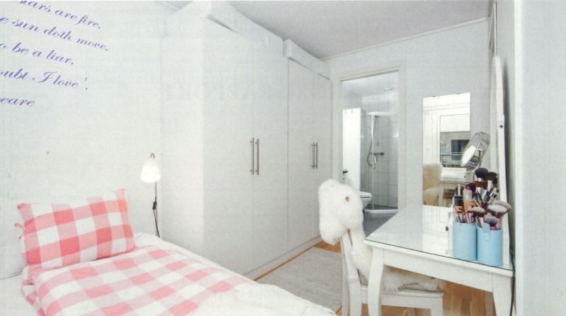 Tidligere innredning, soverom