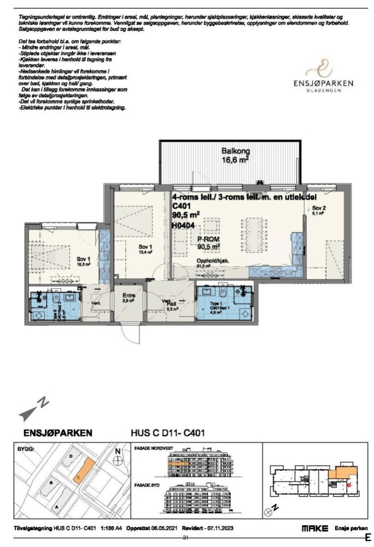 Planløsning. Hybeldel er adskilt med betongvegg og egen ytterdør i entre.