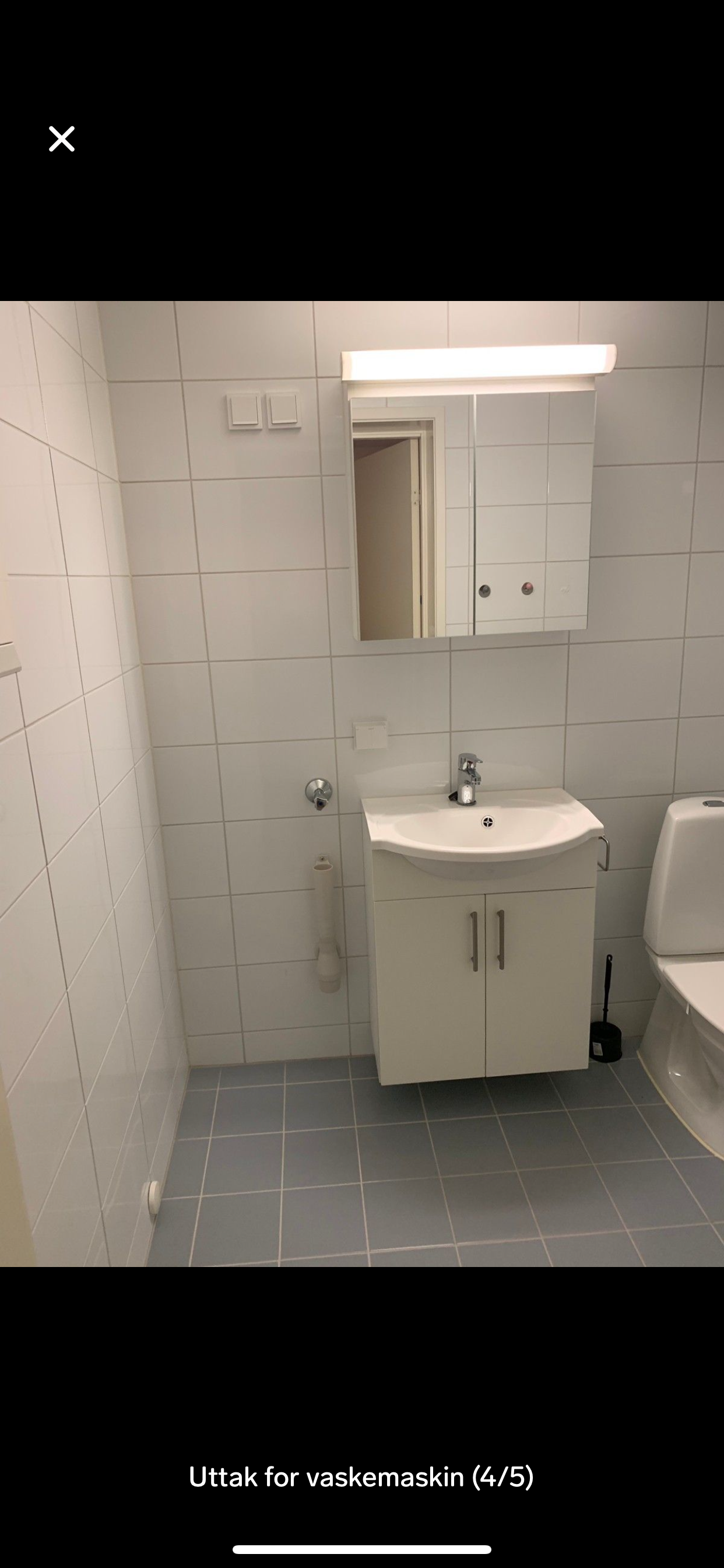 Eget bad med uttak til vaskemaskin