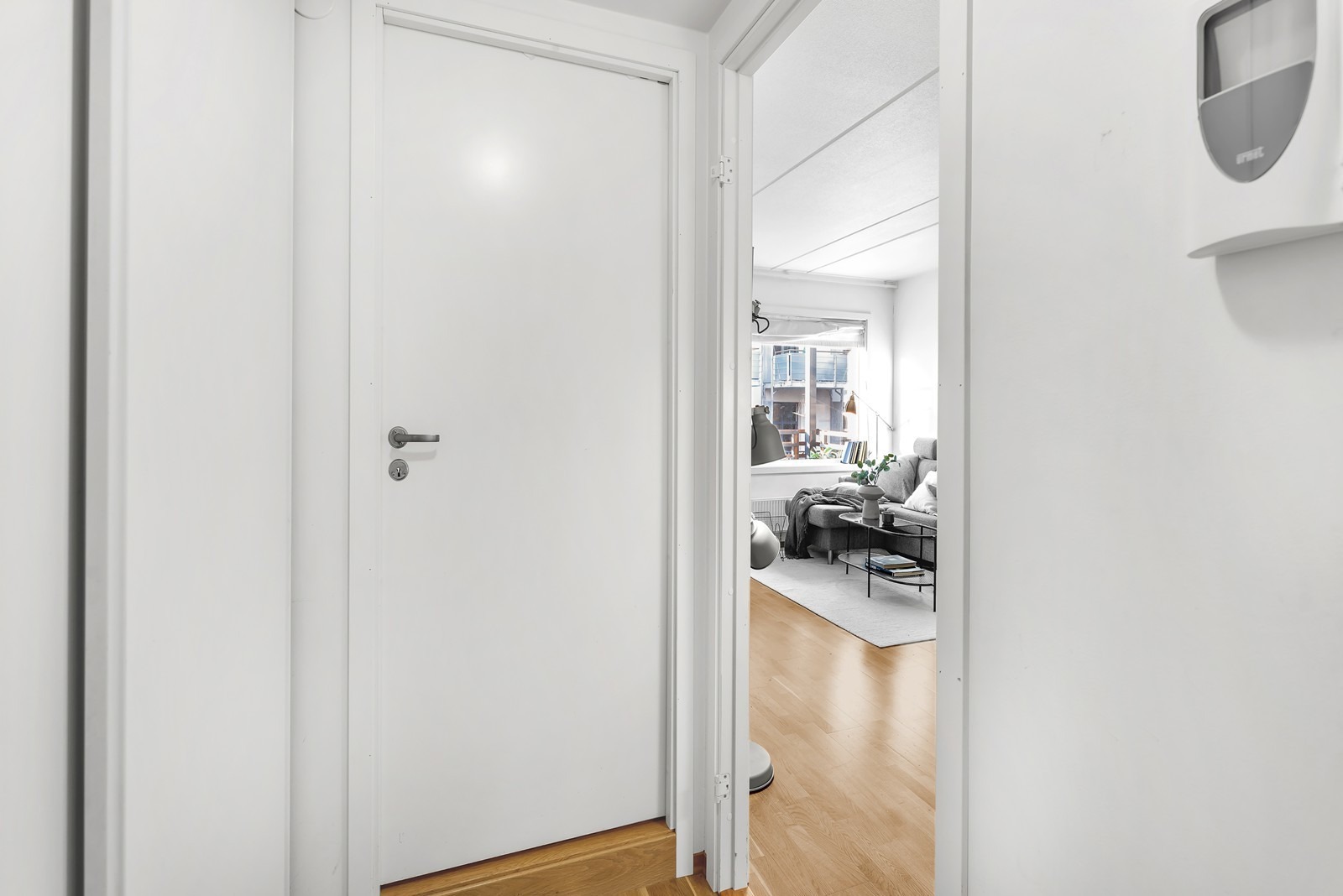 Entre med adkomst til bad og stue