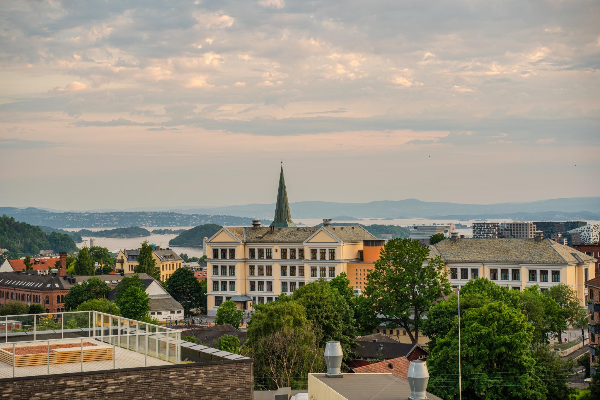 Utsikt fra felles takterasse