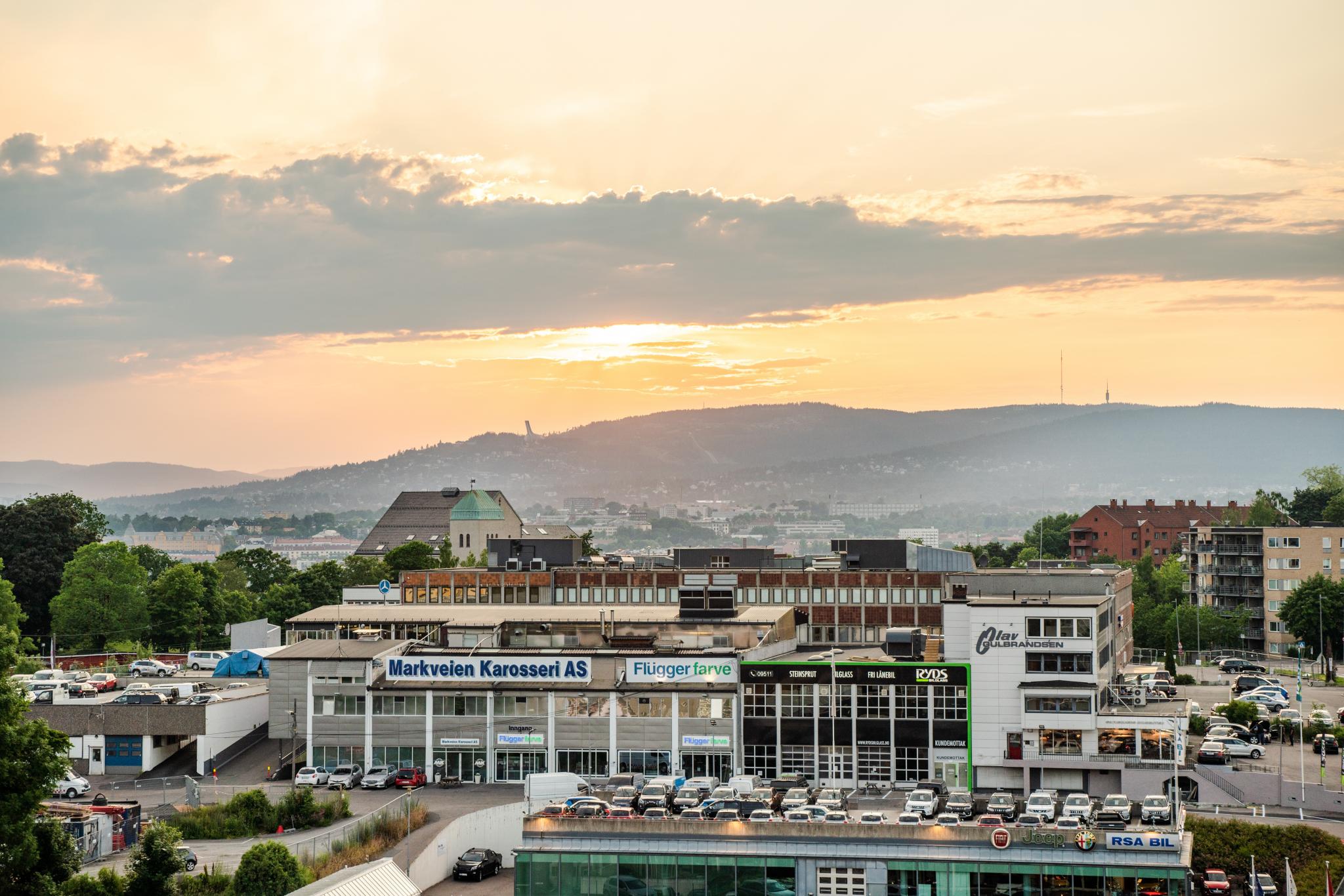 Utsikt fra felles takterasse