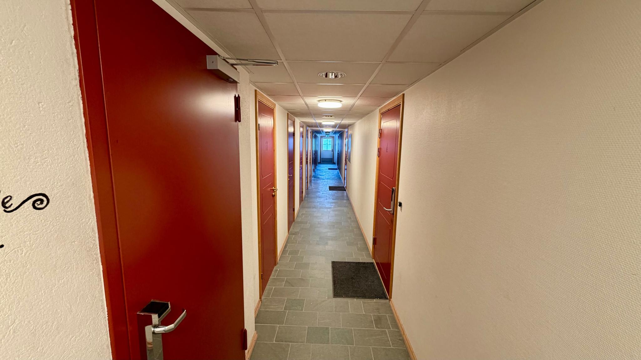 Korridoren, som er oppvarmet