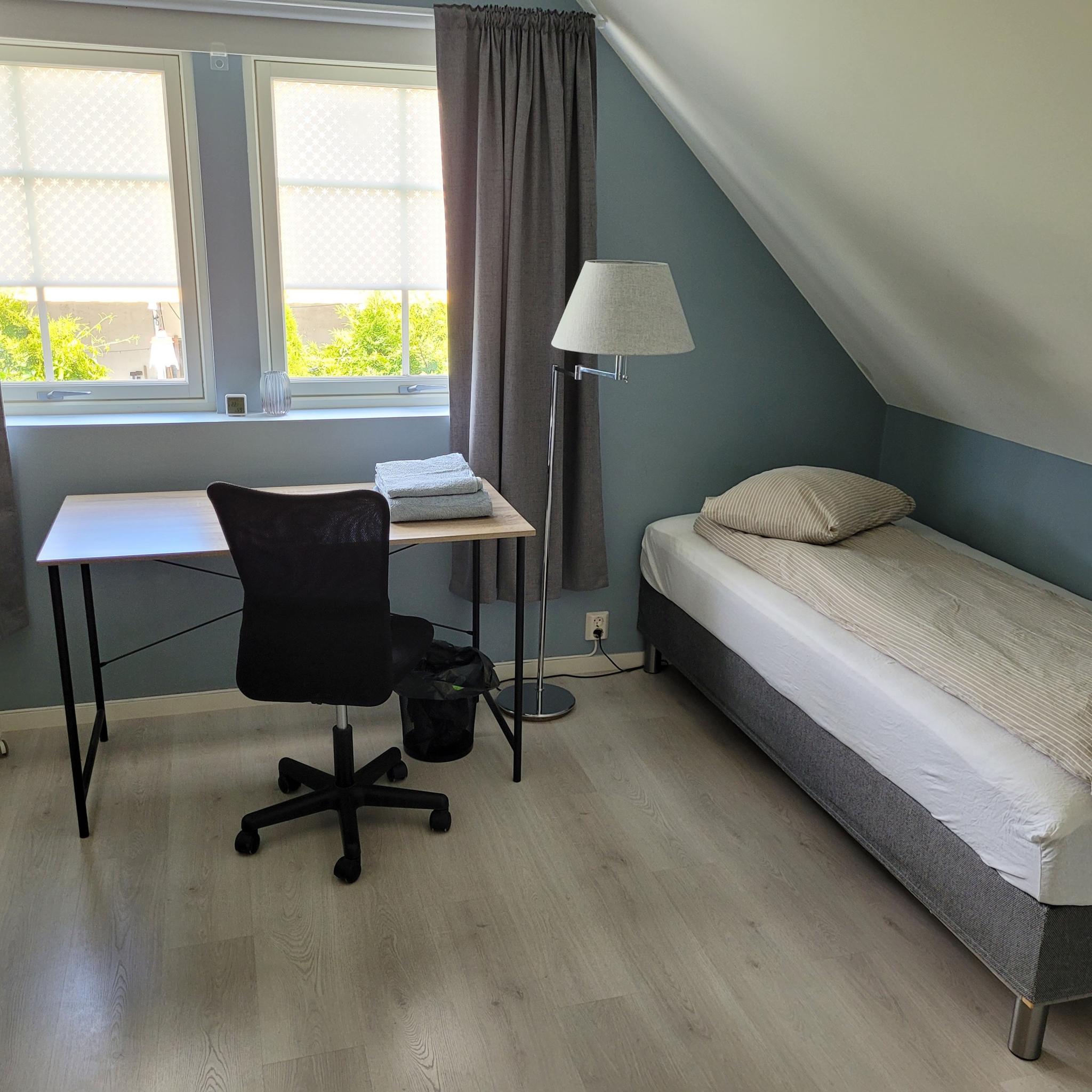 Høyre side av deet minste soverommet i 2. etasje