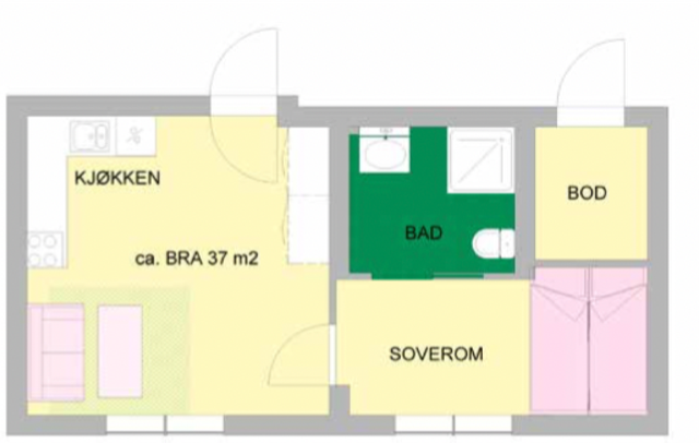 Oversikt over leilighet