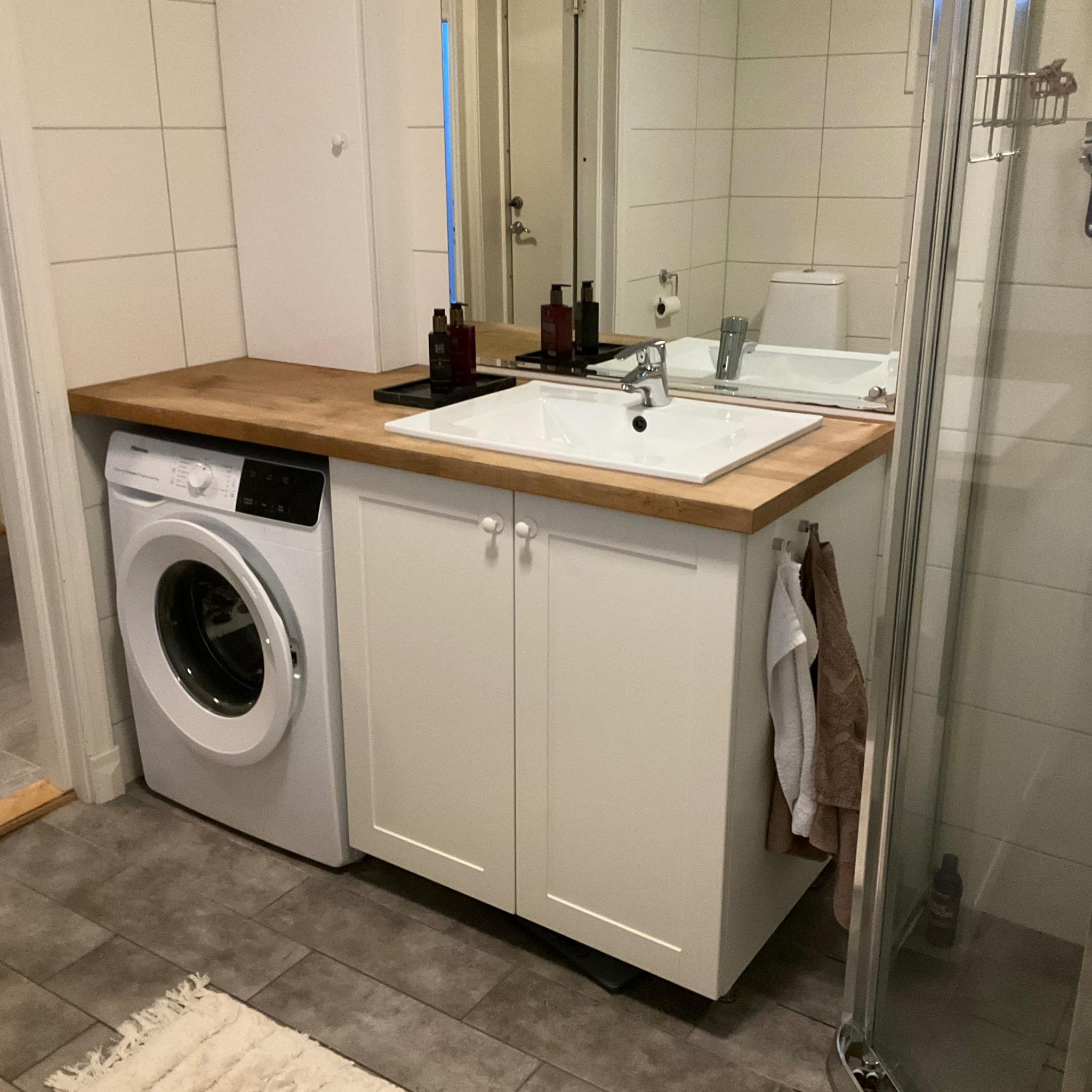 Vaskemaskin på badet