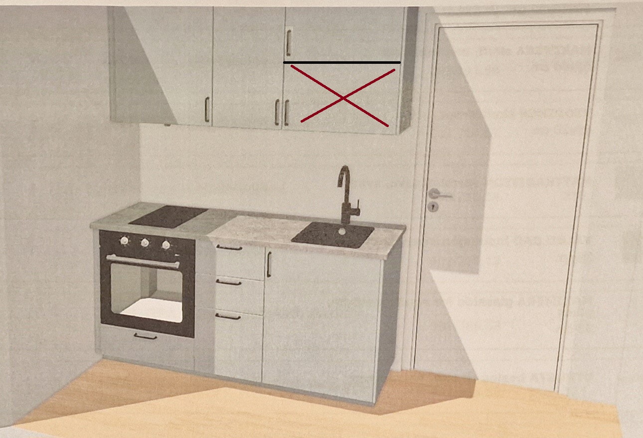 Ikea kjøkken. Med kokeplate og ovn.
