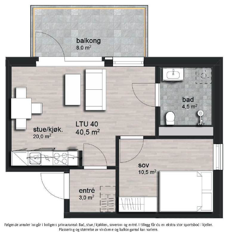 Planløsningen i leiligheten er veldig god.