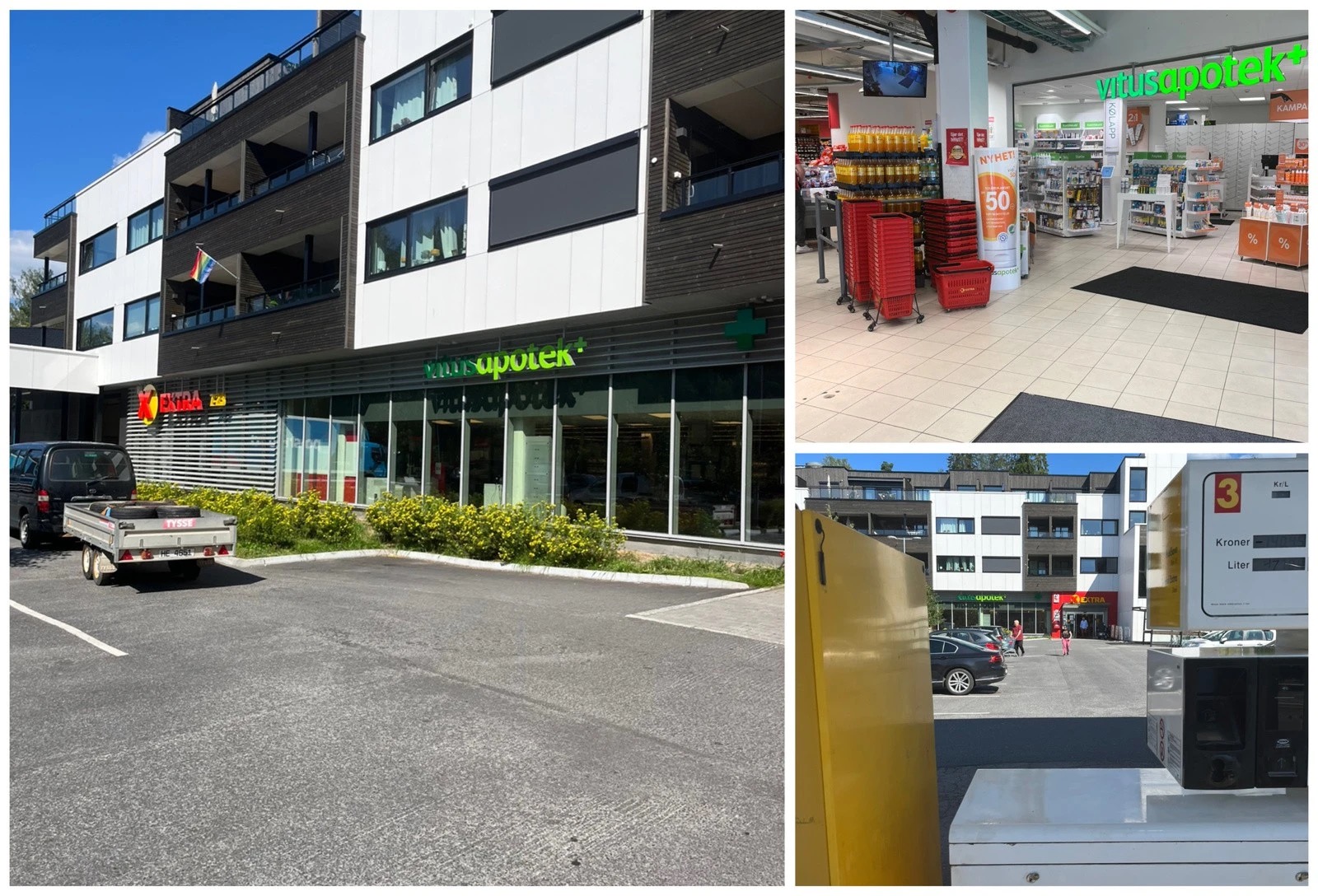 Stor Coop Xtra, samt Apotekt kun 6 min unna fra boligen.