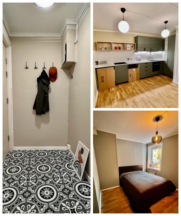 Pen 3-roms sentralt og i lite trafikkert gate. Nytt kjøkken med hvitevarer. Bredbånd, kabel-tv og varmtvann er inkludert i leien.