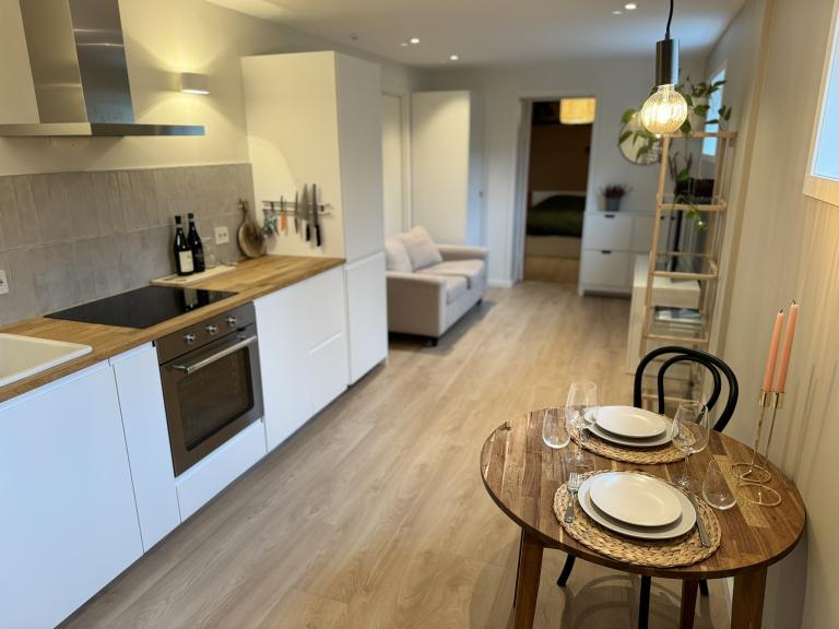 Kitchen + living room.