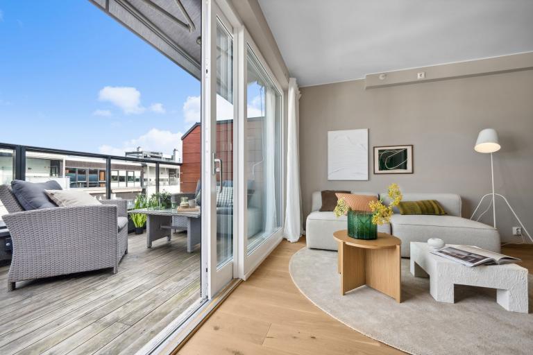 Utgang til stor terrasse