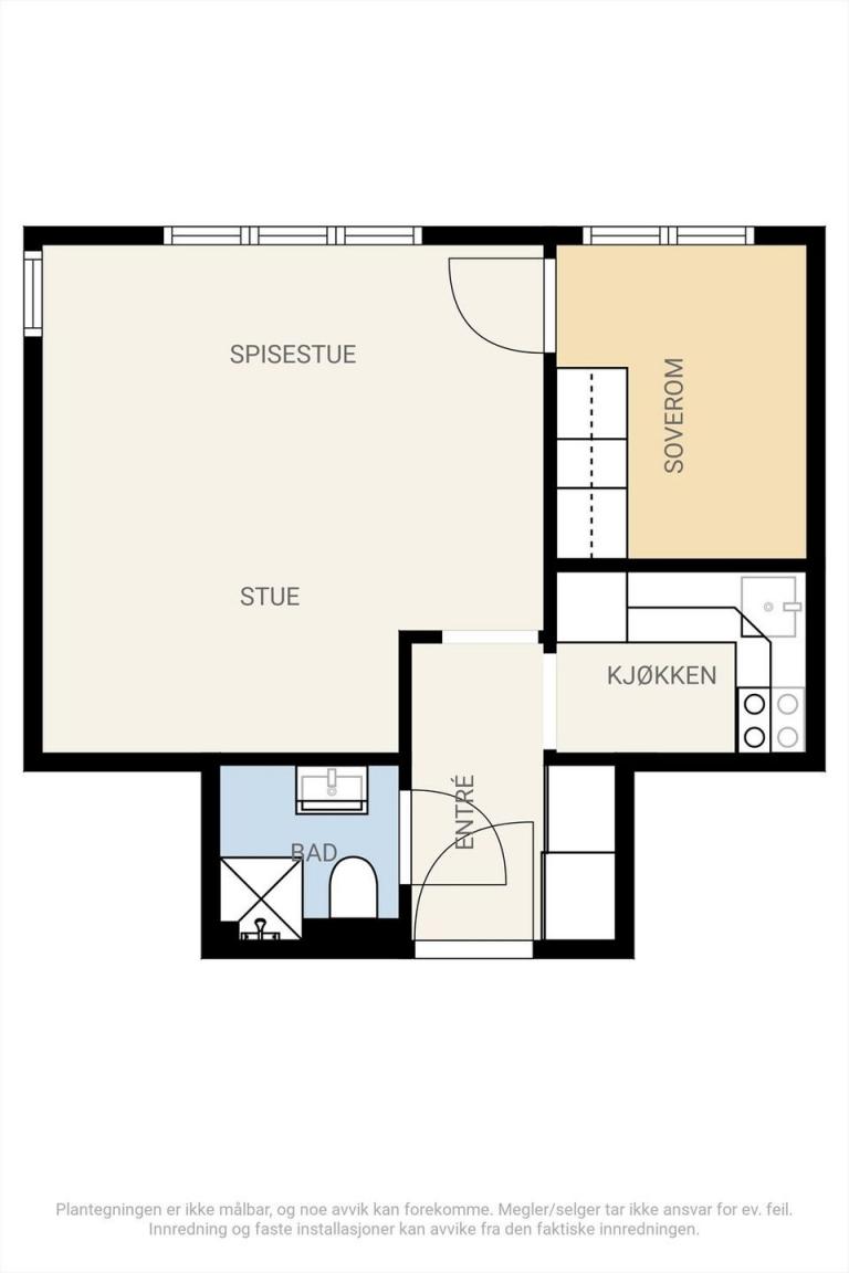 Planløsningen i leiligheten 