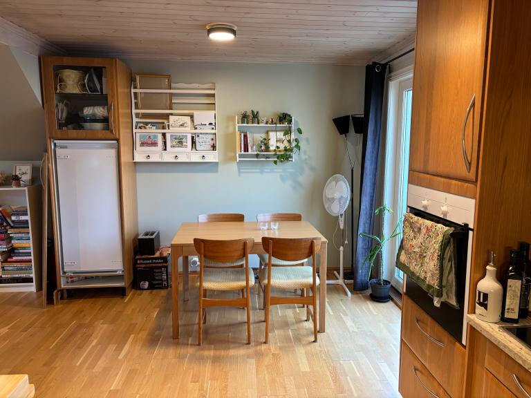 (Skapdøren til kjøleskapet skal monteres) 