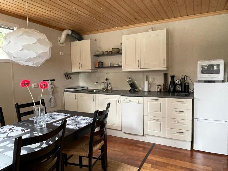 Kjøkkenkroken i leiligheten