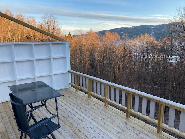 Stor veranda mot Tyrifjorden.