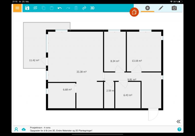 Plantegning med areal