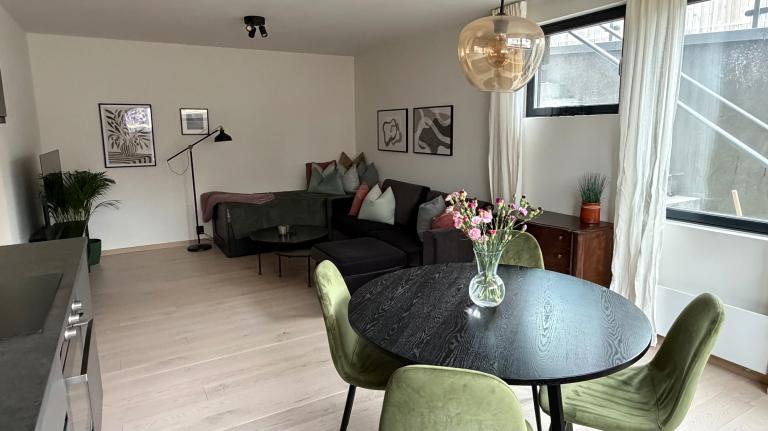 Innflytningsklar, møblert hybelleilighet med fullt utstyrt kjøkken