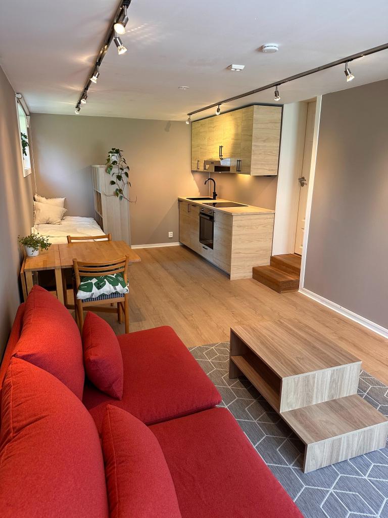 Leien inkluderer møbler og hvitevarer som vist på bildene