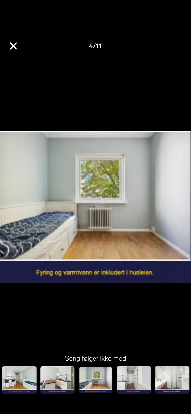 Seng følger ikke med