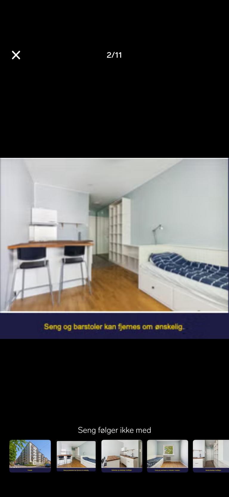 Seng følger ikke med
